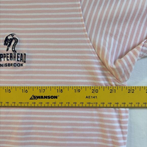 B Draddy Polo Shirt Mens Size L Pink/White Striped Copperhead Innisbrook Logo - Picture 7 of 9